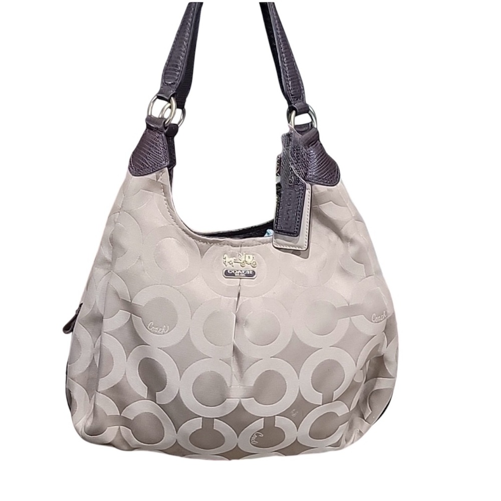 Coach Madison Maggie Op Art Sig C Shoulder Bag Silver Hardware - 2 Orig Hangtags